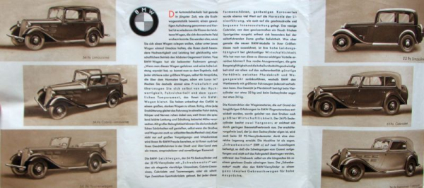 BMW Modelprogram 1934 Carbrochure (10063)